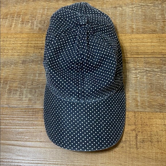 Anthropologie  black & white denim Polka Dot Cap - Picture 1 of 7
